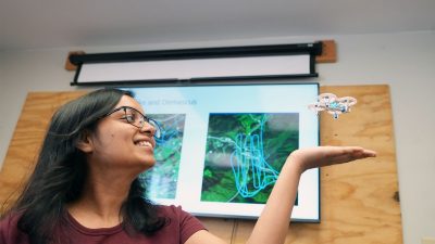 PhD Candidate Diksha Aggarwal in the lab of Professor Kevin Kochersberger. Photo by Alex Parrish for Virginia Tech.