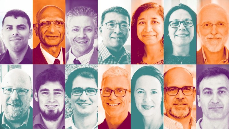 (Top, from left) Faculty joining the Department of Mechanical Engineering are Bilel Aidi, Romesh Batra, Jeff Bolton, Roger Chang, Sneha Davison, Raffaella De Vita, David Dillard, Christopher Galitz, James Lord, Hodjat Pendar, Jake Socha, Anne Staples, Mark Stremler, and Sevak Tahmasian.